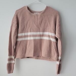 PacSun Pink and White Striped Sweater